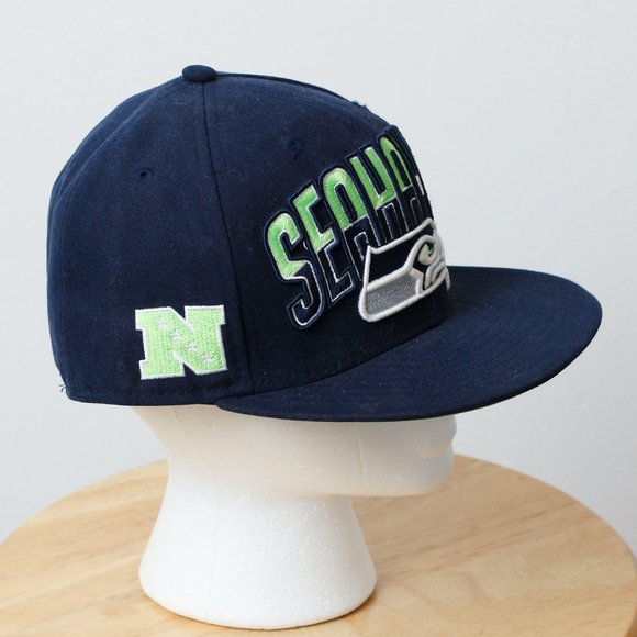 Seattle Seahawks Hat Mens 7 1/8 Blue Fitted NFL 59FIFTY - Picture 2 of 8